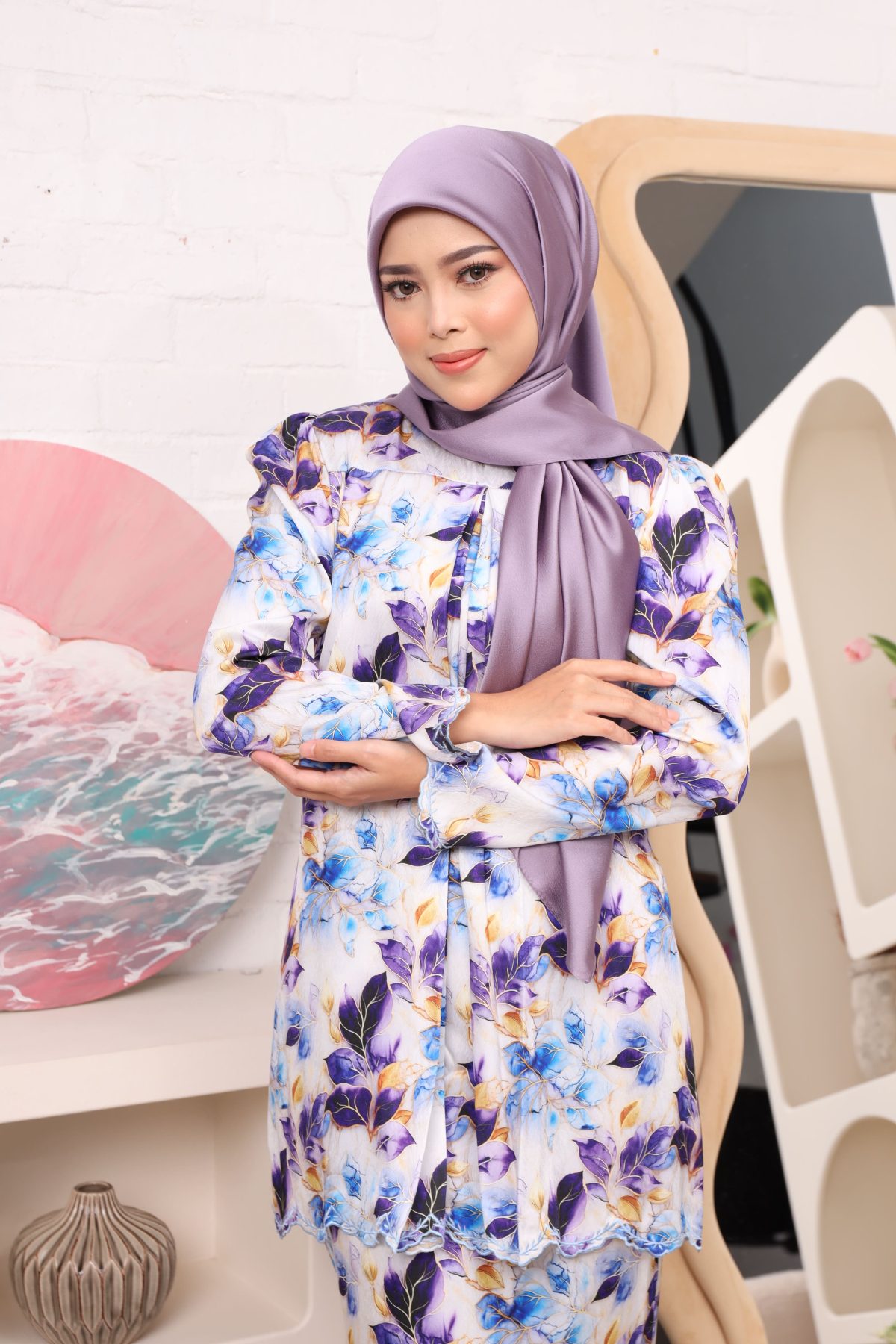 FATHINA PEPLUM PURPLE LAVENDER