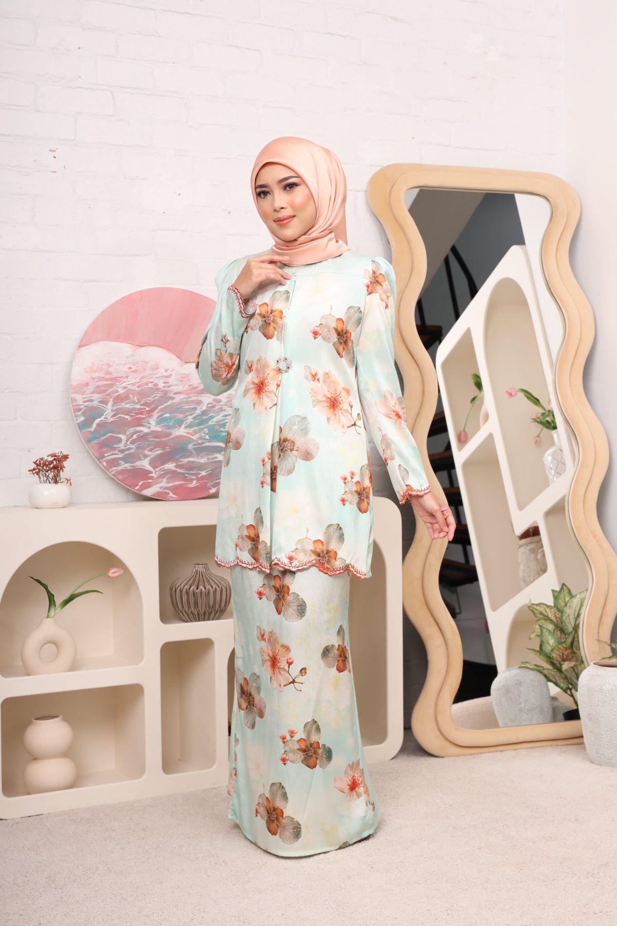 FATHINA PEPLUM TEA GREEN