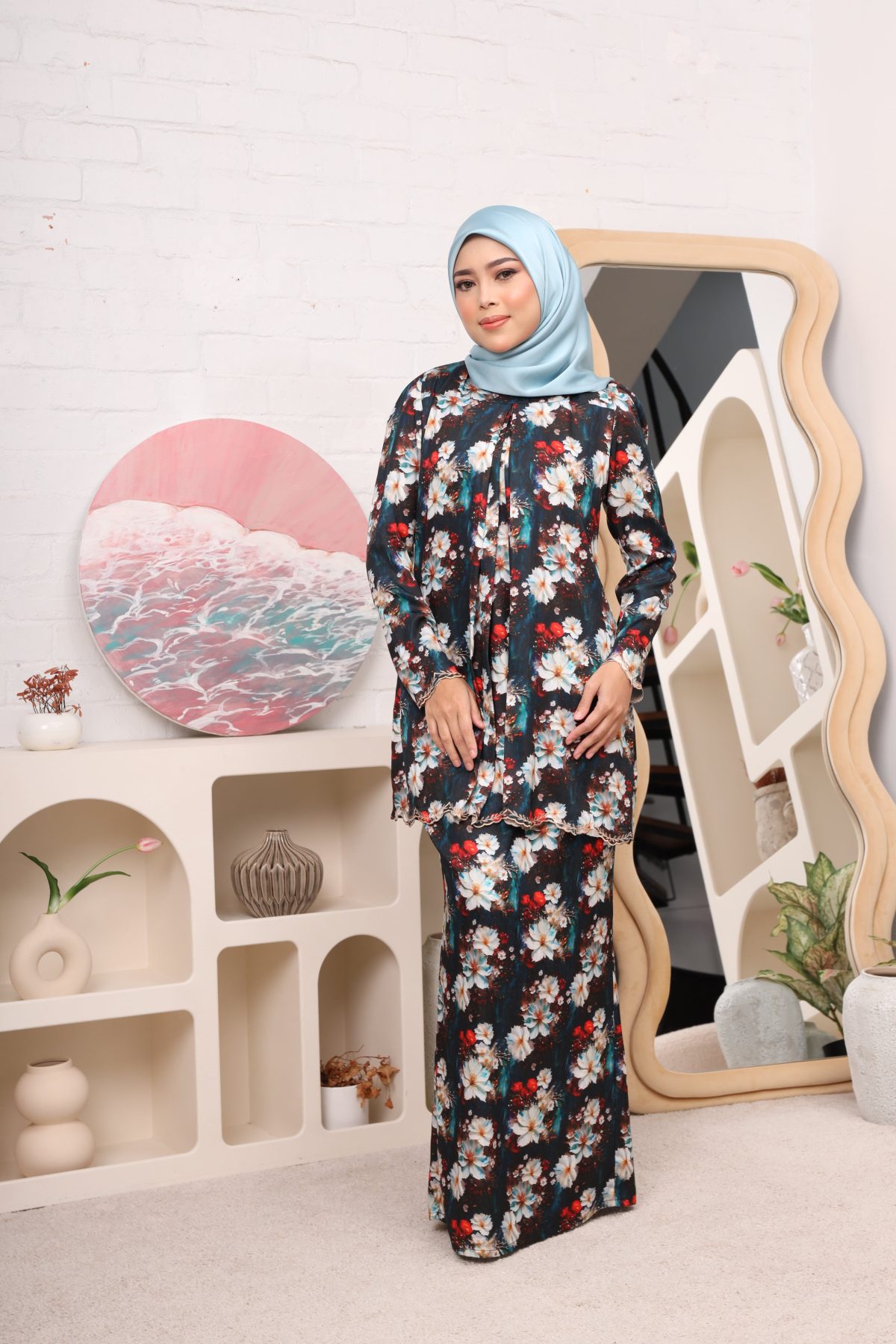 FATHINA PEPLUM GREENISH BLUE