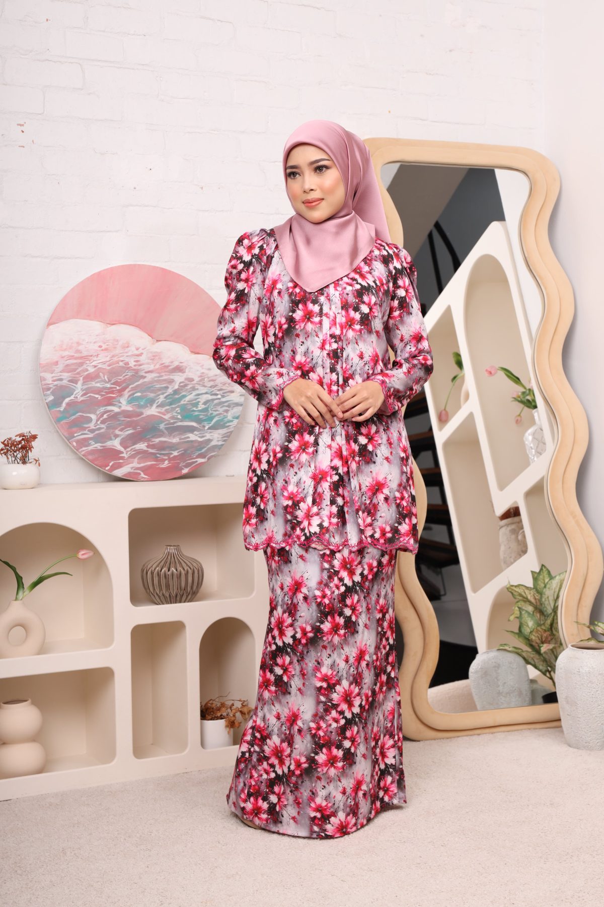 FATHINA PEPLUM CORNFLOWER PINK